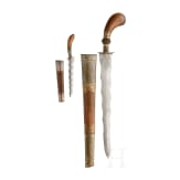 Two Indonesian Parang with waved blades, circa 1900
