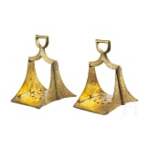 A pair of Moroccan engraved stirrups, 19th century