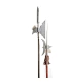 Two halberds, collector's replicas in the style of the 17th century