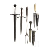 Kleine Sammlung Messer und Dolche, 16. bis 20. Jhdt.