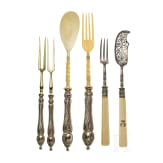 Vierteiliges Prunk-Servierbesteck in Etui, E. Sch&uuml;rmann & Co., Frankfurt, um 1900