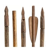 Six German crossbow bolts, 16th to 19th century