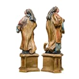 Ein Paar Heiligenfiguren, Katharina und Barbara, s&uuml;ddeutsch, Mitte 18. Jhdt.