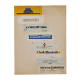 Willi Engelhardt - vier Kartonplatten mit Werbe- und Reklamebl&auml;ttern sowie Briefk&ouml;pfen, mit Pschorr-Br&auml;u, Gretchen-Post, Dix-Film M&uuml;nchen, sowie ein Sonderdruck "Soldaten und K&uuml;nstler", 1941
