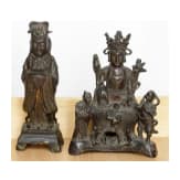 Zwei Eisengussfiguren, China, 19. Jhdt.