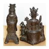 Zwei Eisengussfiguren, China, 19. Jhdt.