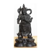 Bronzegussfigur eines Tempelw&auml;chters, China, 19./20. Jhdt.