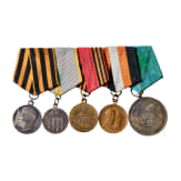 Ordensschnalle mit fünf Medaillen, Russland, zwischen 1895 und 1915