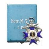 A cased Bavarian Order of Military Merit 4th Class with Swords