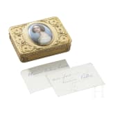 Empress Elisabeth of Austria – a gold gift box with a portrait of Princess Alexandra Amalie of Bavaria, Carl Martin Weishaupt & Söhne, Hanau, 1850