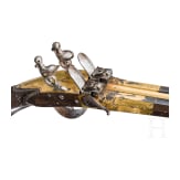 A distinguished, deluxe double-barrelled flintlock shotgun with box lock by Gauvain à Angres, dated 1800