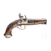 A silver-mounted German flintlock travel pistol, circa 1780