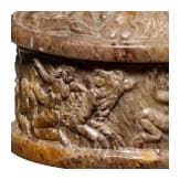 Seltene reliefverzierte Marmor-Pyxis, römisch, 1. Jhdt. v. Chr. - 1. Jhdt. n. Chr.
