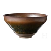Jianyao-Teeschale mit schwarz-brauner Hasenfell-Glasur, Song-Dynastie (12. - 13. Jhdt.)