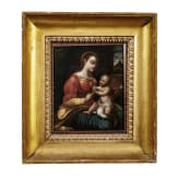 Madonna mit Kind auf Kupfer, Italien, 17. Jhdt.