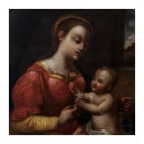 Madonna mit Kind auf Kupfer, Italien, 17. Jhdt.
