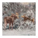 Henning Hougaard (1922-95), Gem&auml;lde "Elche im Schnee"