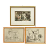 Kleine Sammlung Zeichnungen und Aquarelle, deutsch und Niederlande, 19. Jhdt.