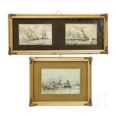 Zwei maritime Aquarelle, Niederlande, 19. Jhdt.
