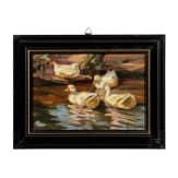 Erich Otto Engel (1866 - 1943) - "Hausenten auf einem Weiher"