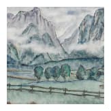 Aquarell, Ansicht von Toblach, 20. Jhdt.