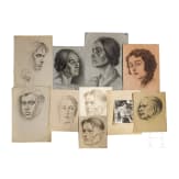 Willi Engelhardt - 18 Portraitzeichnungen aus der Klasse von Professor Adolf Schinnerer, Akademie der bildenden K&uuml;nste M&uuml;nchen, 1920er Jahre