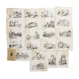 Willi Engelhardt - Aquarelle und Zeichnungen, teils Gouachefarben, aus seiner Studienzeit an der Kunstgewerbeschule in Mainz und der Akademie in M&uuml;nchen, 1920er - 1930er Jahre