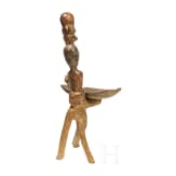 Hocker mit Figurenschmuck, Zentralafrika, 20. Jhdt.