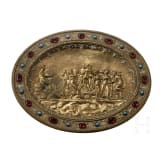 Gefu&szlig;te ovale Zierplatte mit emailliertem Dekor, Wien, um 1860