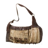 Lederne Jagdtasche mit Fellbesatz, deutsch, um 1830/40