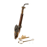 Ulmer Pfeife (Kloben), Meerschaumspitze und Lorgnette, deutsch, Ende 19. Jhdt.