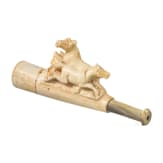 Ulmer Pfeife (Kloben), Meerschaumspitze und Lorgnette, deutsch, Ende 19. Jhdt.