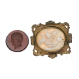 Gemme mit Napoleon-Portrait und Brosche mit Kamee, 19. Jhdt.