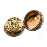 Spindeluhr mit Schildpatt-Lupenmalerei, England, um 1750