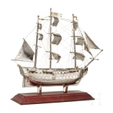 Silber-Modell des ersten britischen Marineschiffs H.M.S. Victory, Florenz/Italien, nach 1968