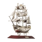 Silber-Modell des ersten britischen Marineschiffs H.M.S. Victory, Florenz/Italien, nach 1968