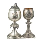 Zwei Stuttgarter Sch&uuml;tzen-Pokale, Hofjuwelier Eduard Foehr (einer), datiert 1871/1875