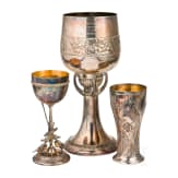 Drei Sch&uuml;tzen-Pokale, Geislingen, WMF, um 1910 bzw. datiert 1924 bzw. 1926