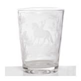 Gro&szlig;er Becher mit B&auml;renjagdmotiv, B&ouml;hmen, um 1820