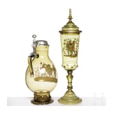 Krug und Deckelpokal, Bayrischer Wald, wohl Theresienthal, um 1880