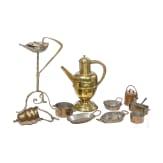 Kleine Sammlung Metallgeschirr, deutsch, 19. Jhdt.