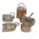 Kleine Sammlung Metallgeschirr, deutsch, 19. Jhdt.