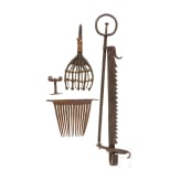 Kamins&auml;ge, Fischspeer, Flachsrechen und Fensterknebel, deutsch, 17./18. Jhdt.