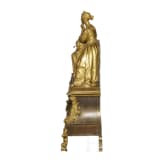Empire-Kaminuhr mit Allegorie der Poesie, Frankreich, Uhrwerk Belgien, um 1820