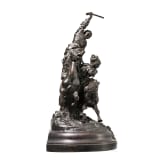 Große Figurengruppe kämpfender Kosaken, Russland, Eisenwerke Kasli, 1888
