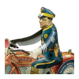 Polizei-Motorradfahrer von Marx Toys mit Aufziehschlüssel