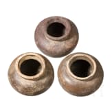 Drei kleine Keramik-T&ouml;pfe, China, Ming-Periode, 15./16. Jhdt.