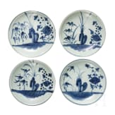 Vier kleine Teller aus dem Wrack der "Tek Sing", China, um 1822