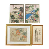 Drei farbige Tuschbilder, China, 20. Jhdt.