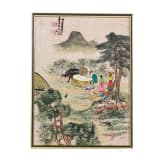 Drei farbige Tuschbilder, China, 20. Jhdt.